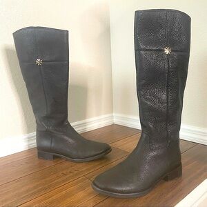 Tory Burch knee high boots riding boots leather boots black boots fall winter